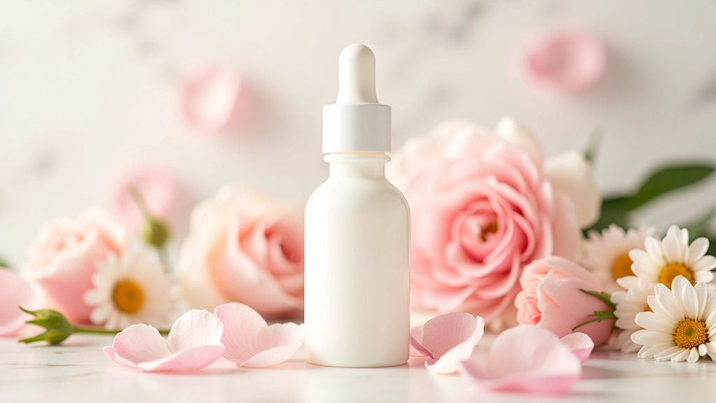 Přírodní ingredience v sklenici s růžovými okvětními lístky a bylinkami